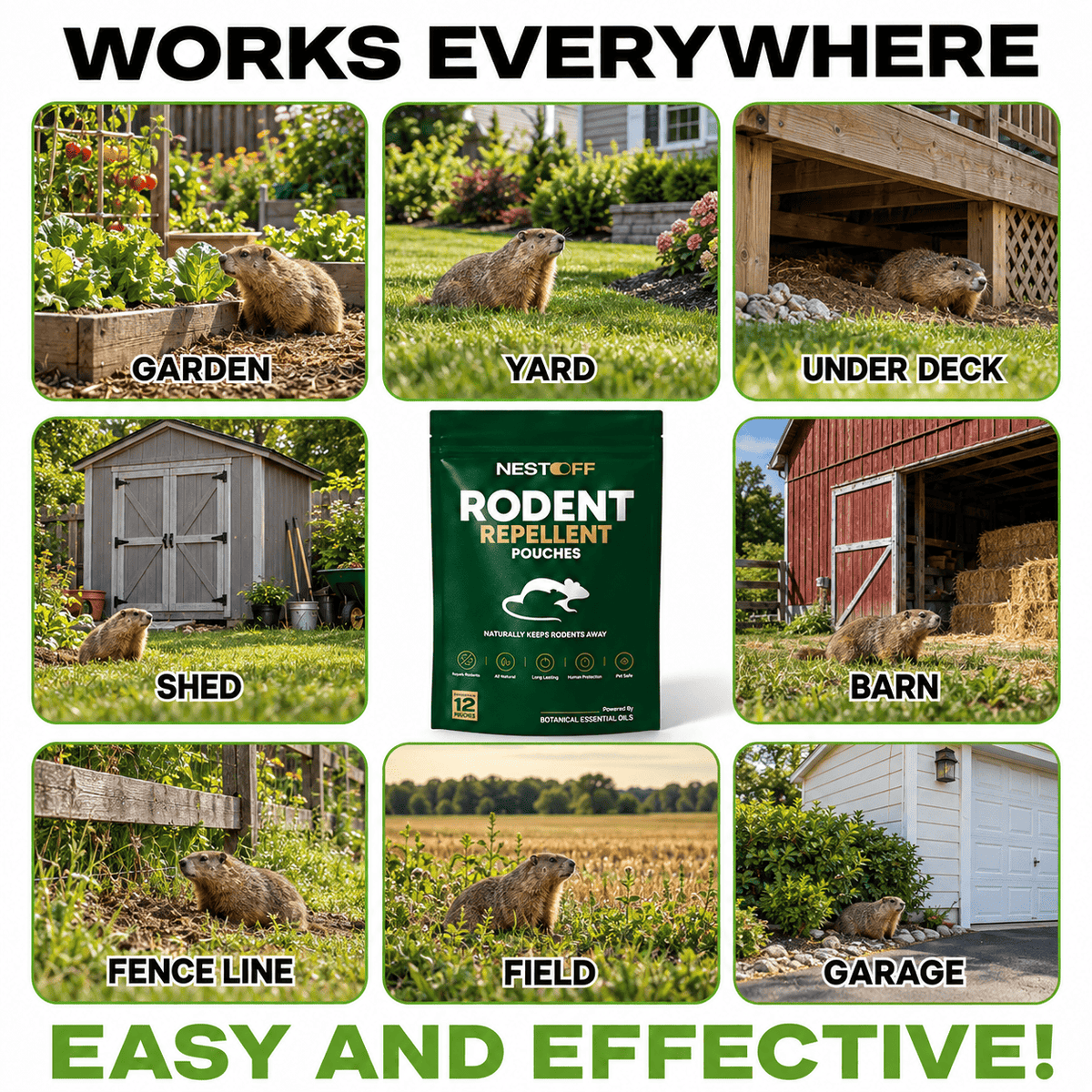 Groundhogs Repellent Pouches